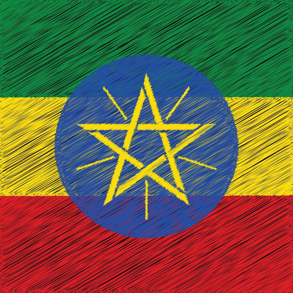 Ethiopia National Day 28 May, Square Flag Design vector