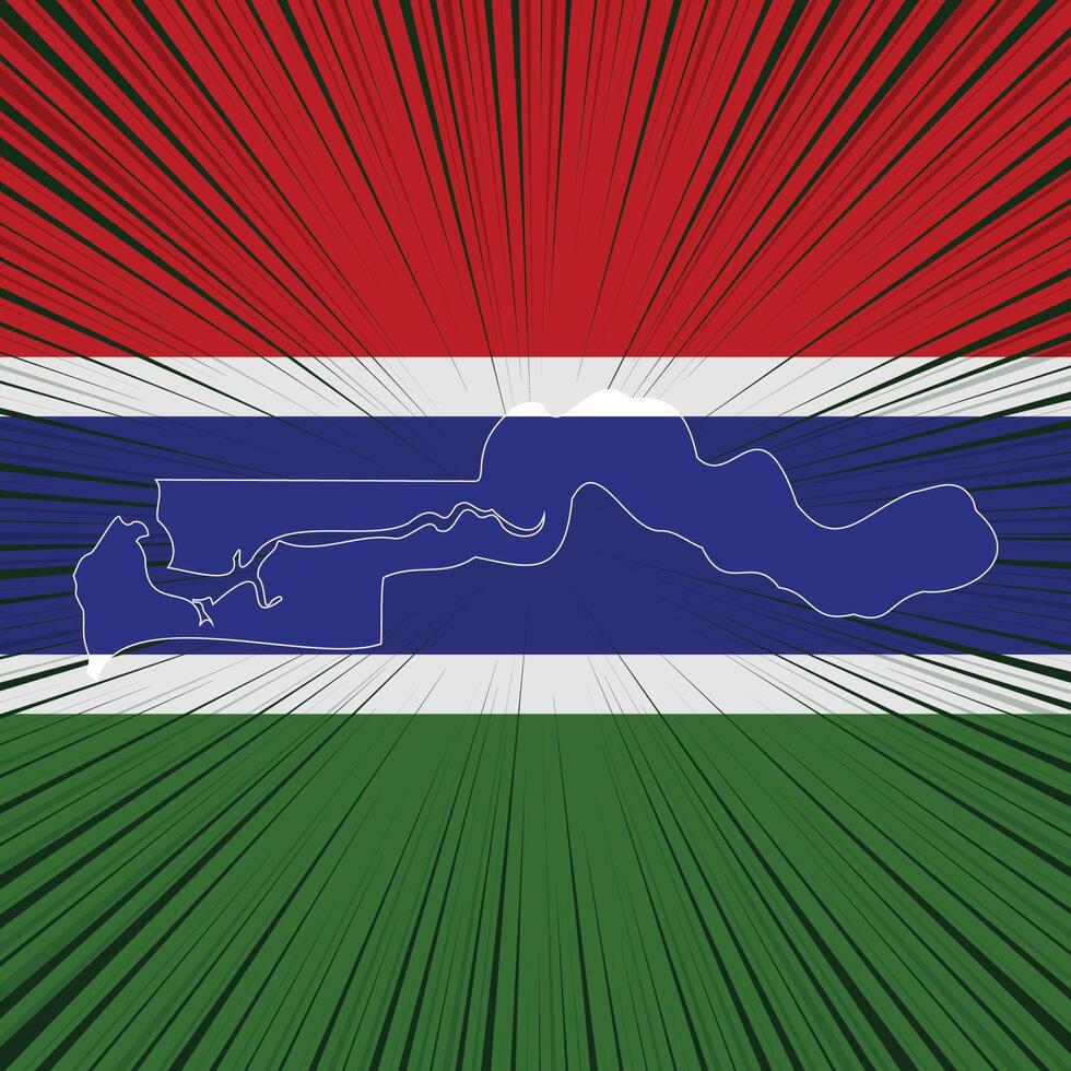 diseño del mapa del día de la independencia de gambia vector