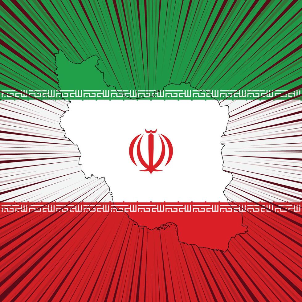 Iran Independence Day Map Design vector