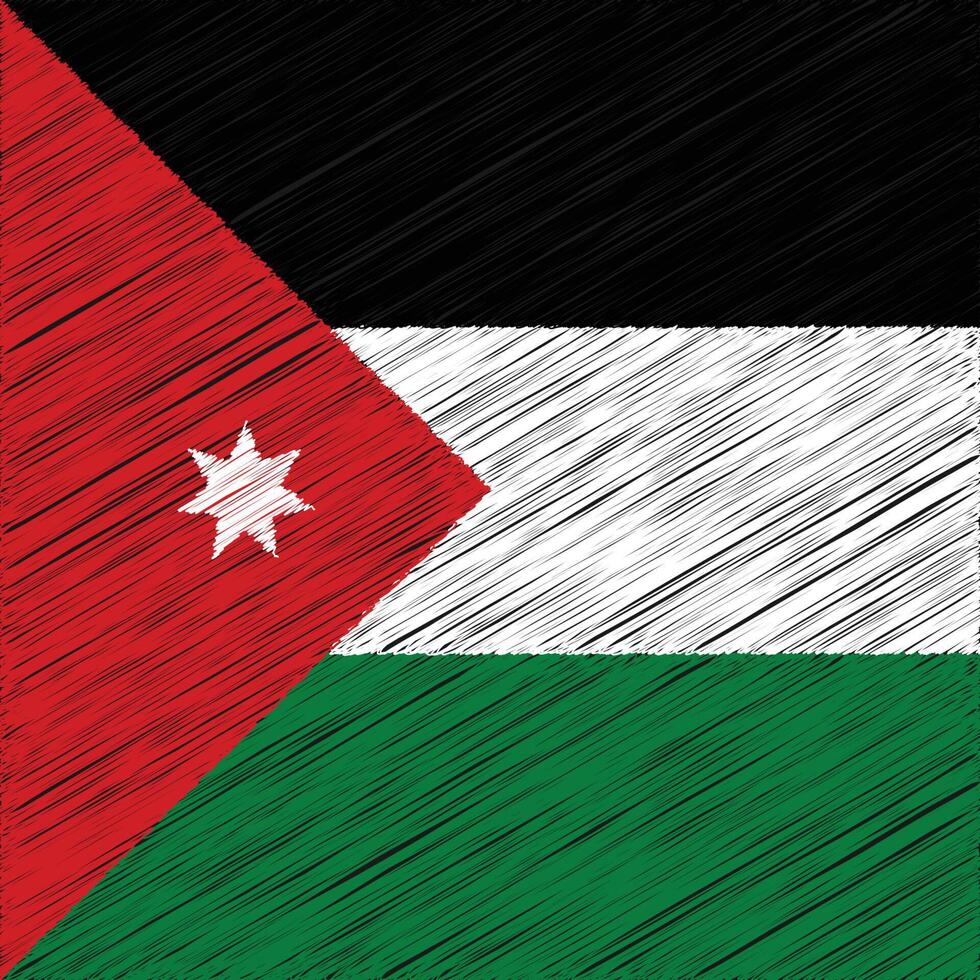 Jordan Independence Day 25 May, Square Flag Design vector