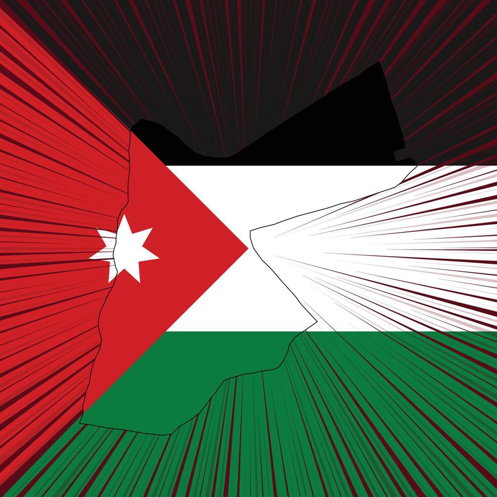 Jordan Independence Day Map Design vector