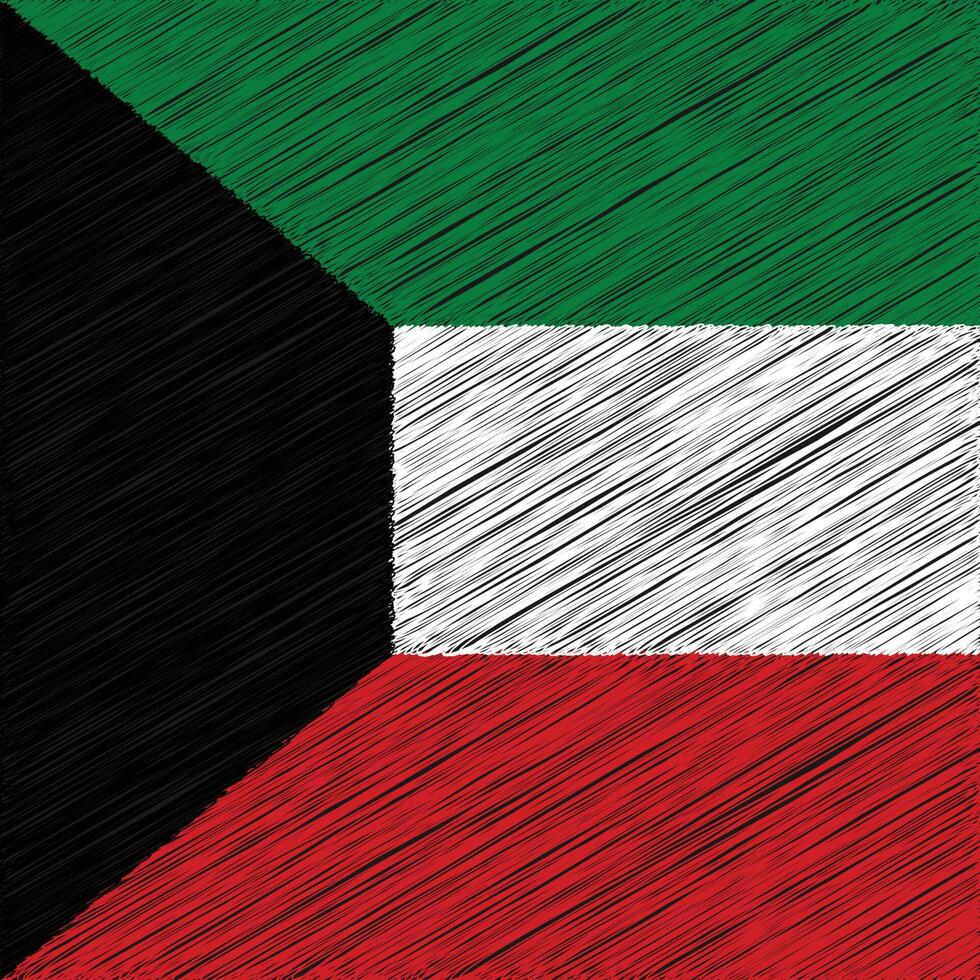 Kuwait National Day 25 February, Square Flag Design vector