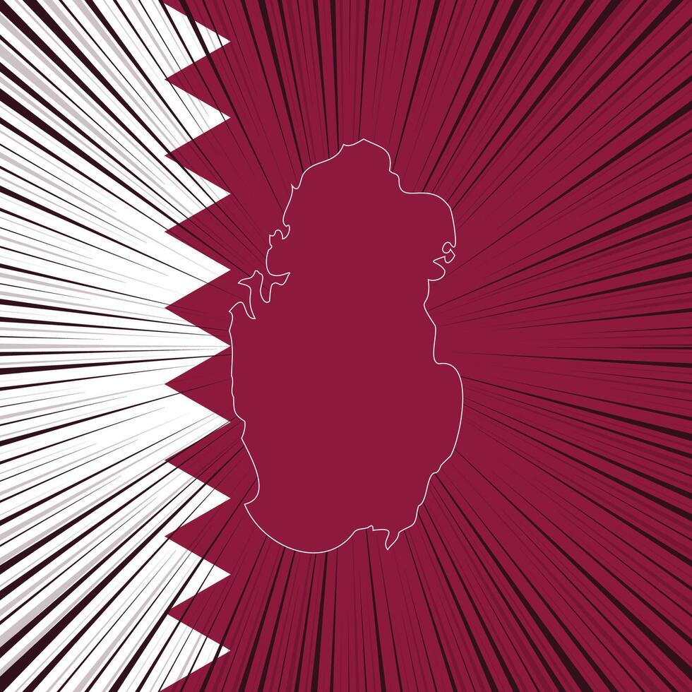 Qatar National Day Map Design vector