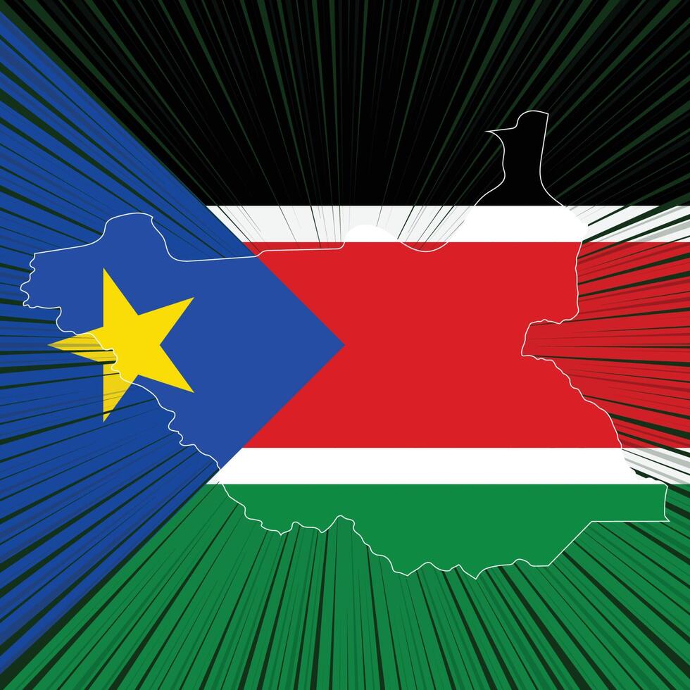 South Sudan Independence Day Map Design vector