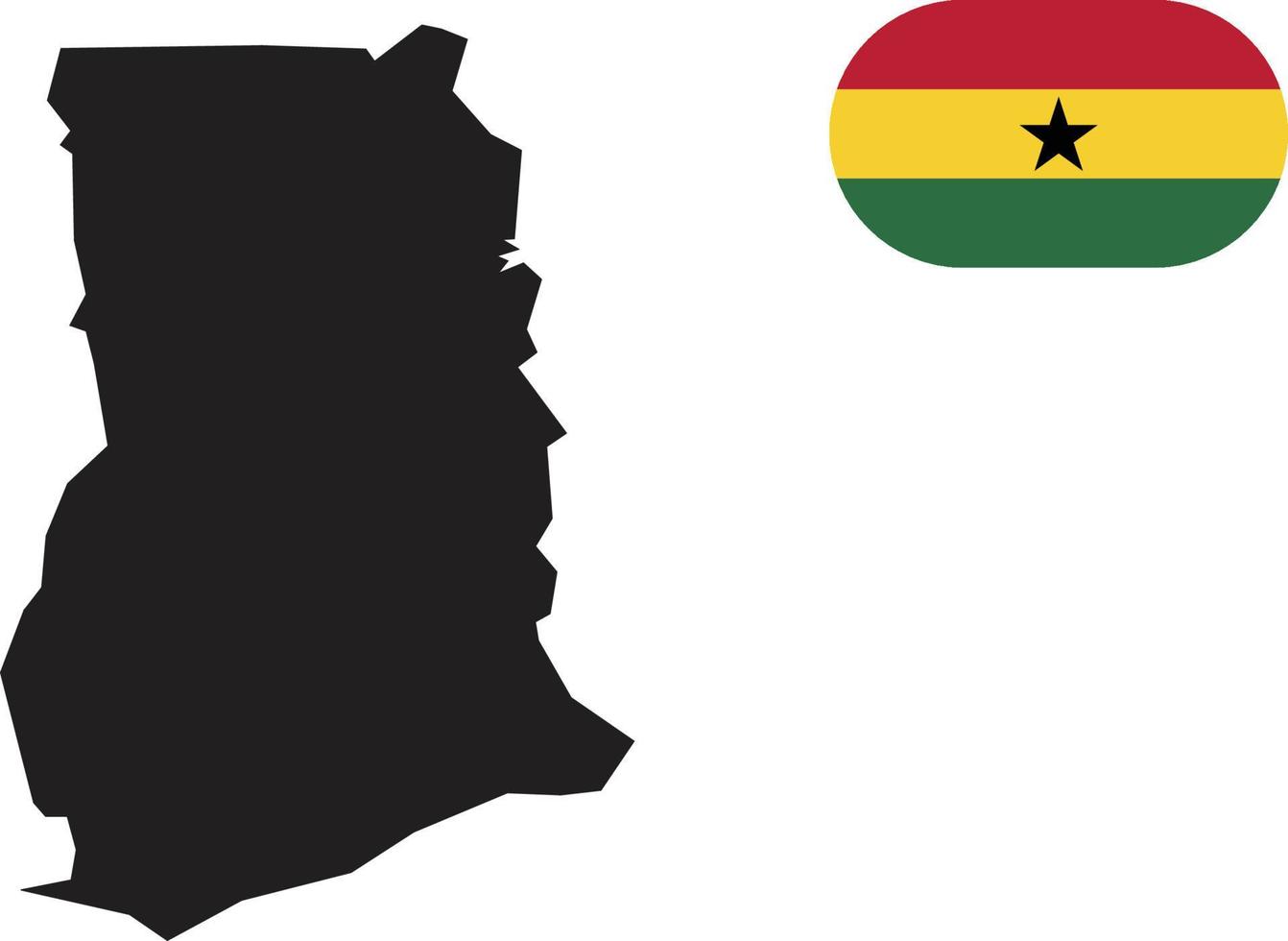 mapa de ghana y bandera de ghan vector