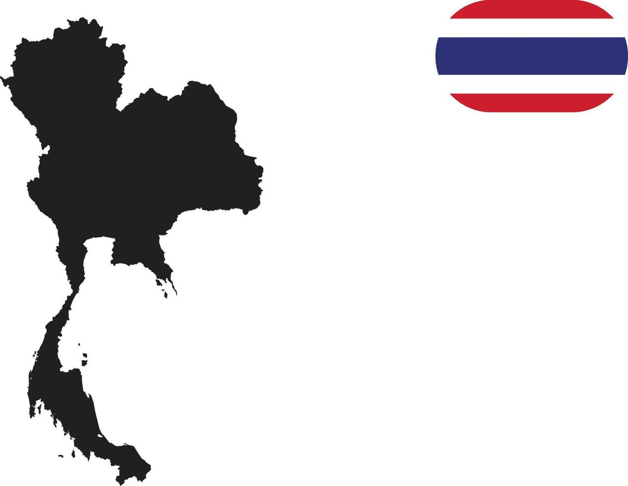 Tailandia mapa y bandera de Tailandia vector