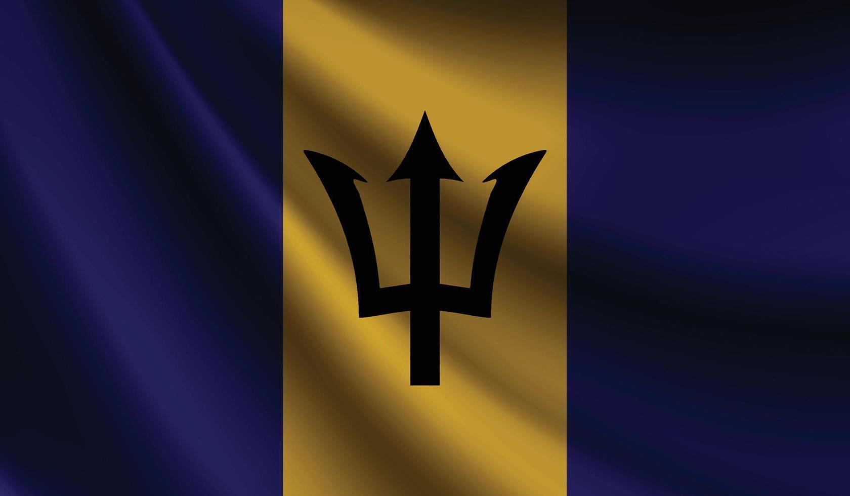 bandera de barbados que agita el fondo para el diseño patriótico y nacional vector