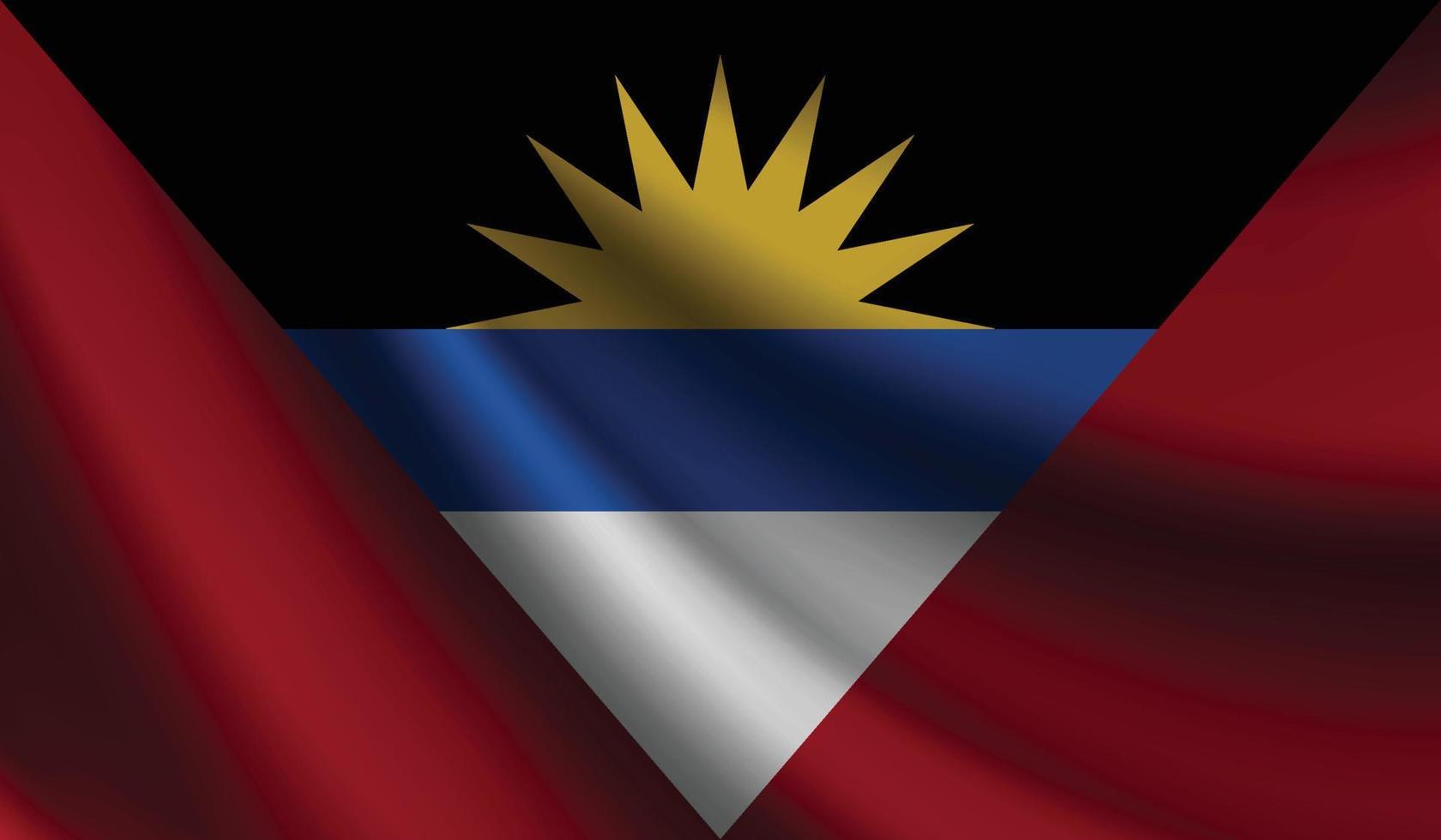 bandera de antigua y barbuda que agita el fondo para el diseño patriótico y nacional vector