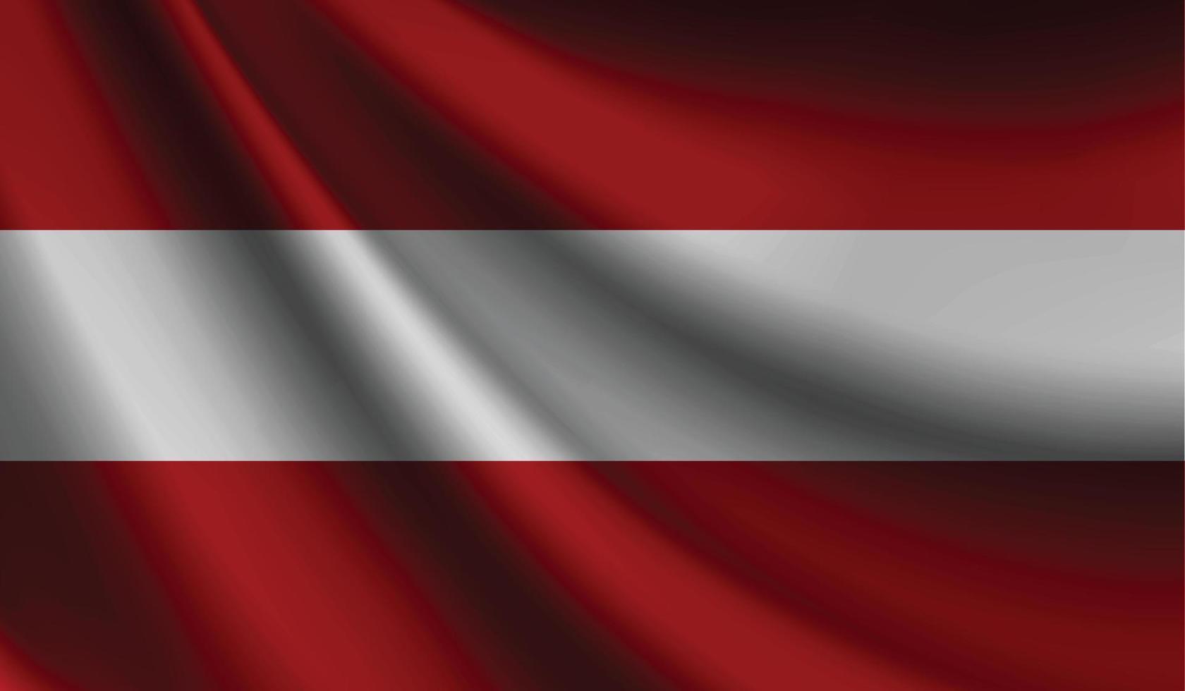 bandera de austria que agita el fondo para el diseño patriótico y nacional vector