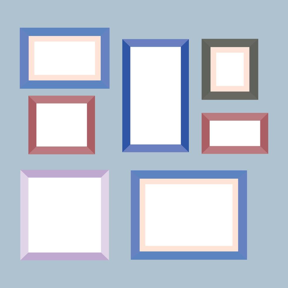 Blue and Purple Collection of Frames vector