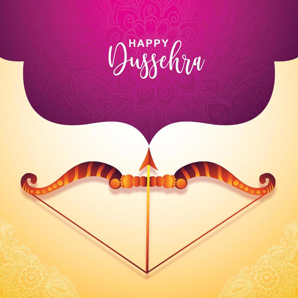 Lord rama with  bow and arrow killing ravana in happy dussehra design vector
