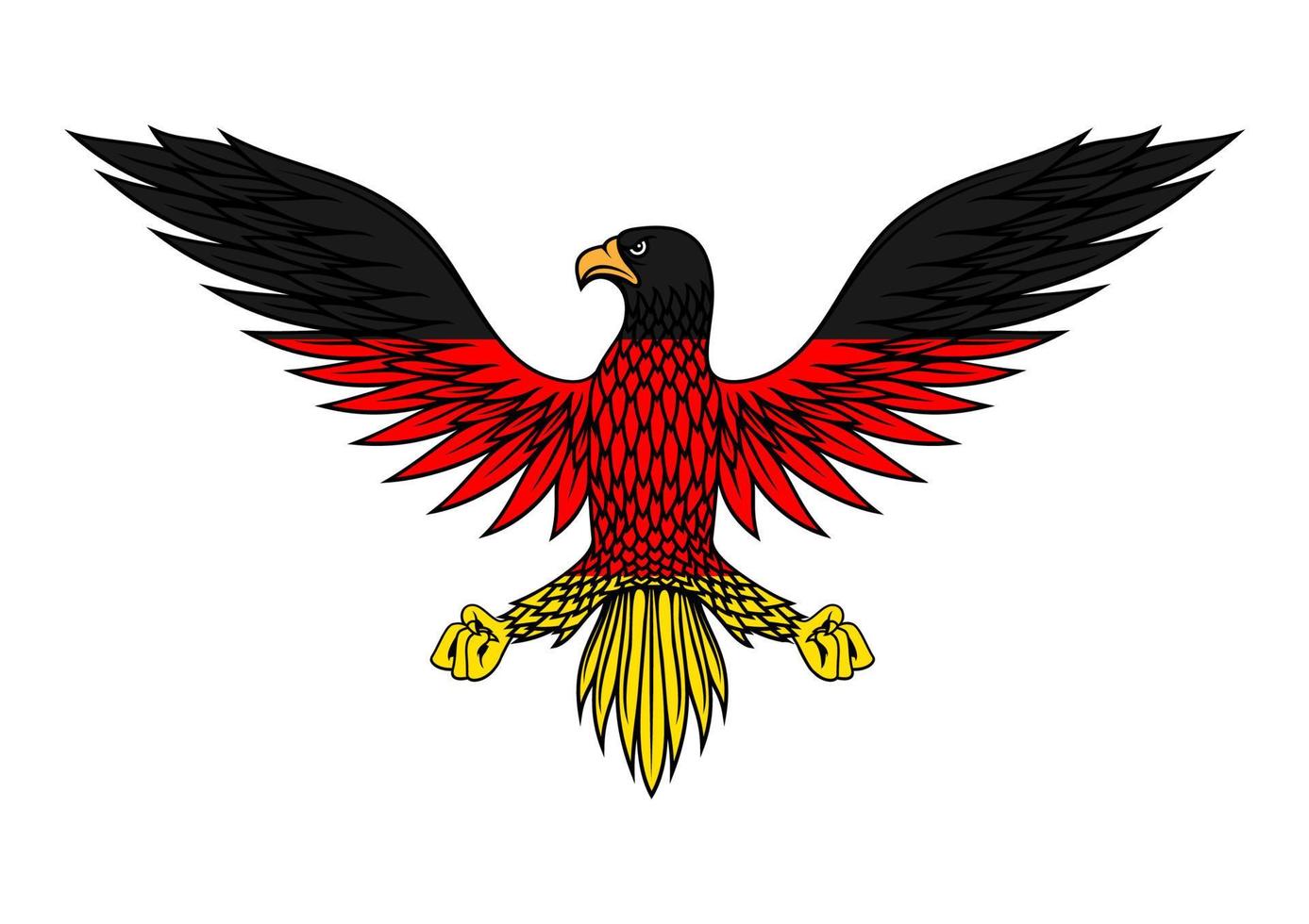pájaro águila alemana en los colores de la bandera vector