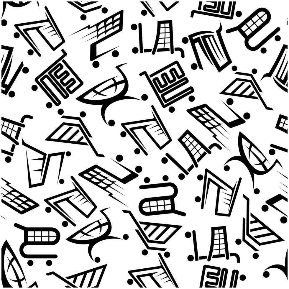 Shopping carts seamless pattern for retail design vector