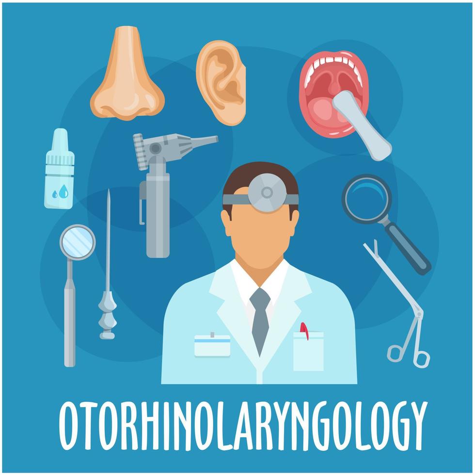 Otorhinolaryngology icon for profession design vector