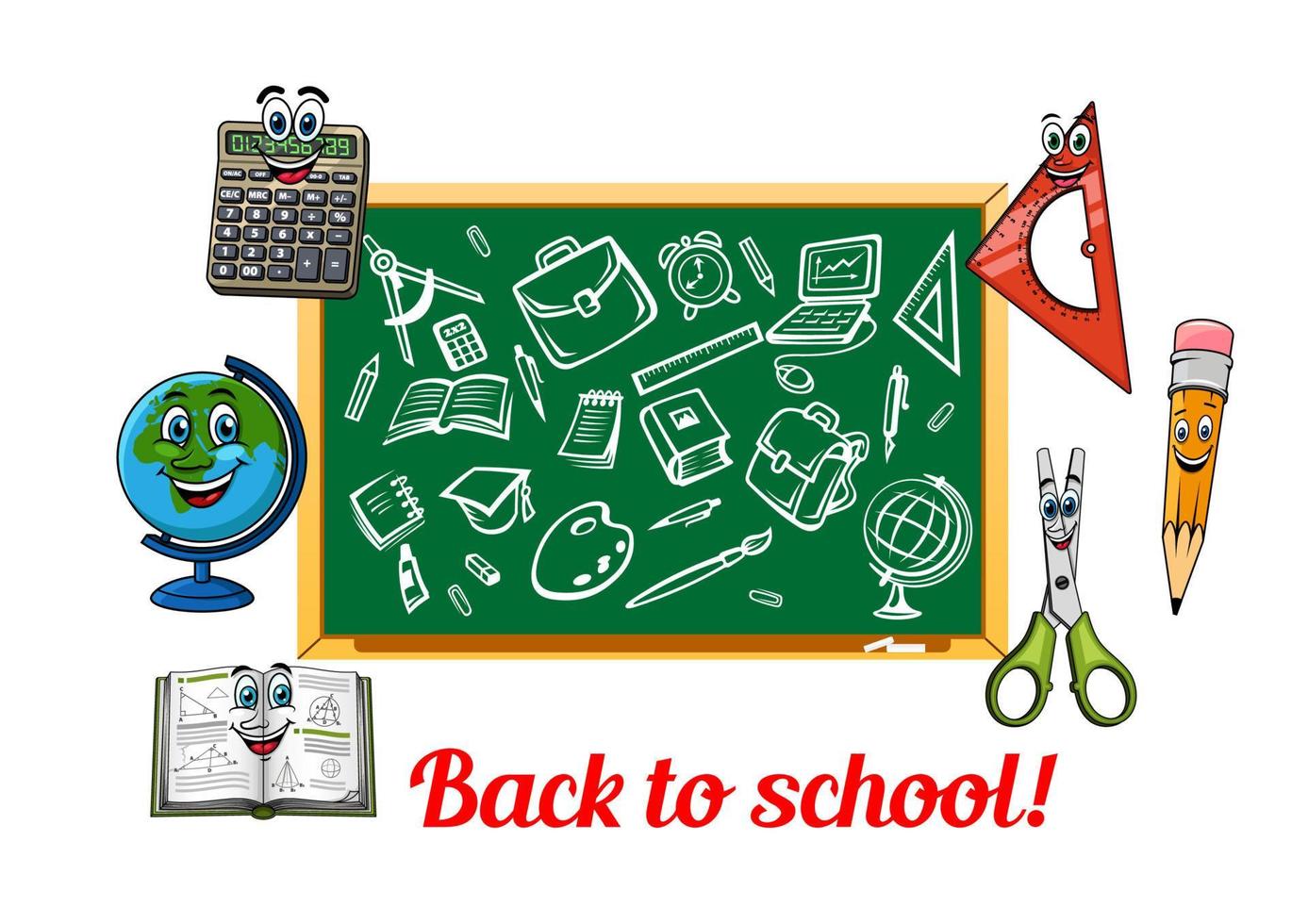 Back to school theme design with stationery items vector