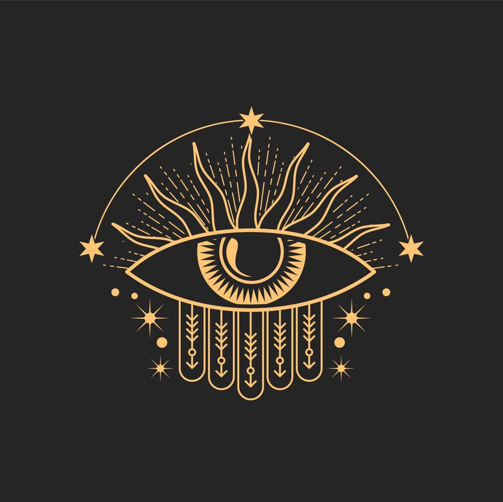 esotérico símbolo magia ojo tatuaje oculto albañil firmar vector