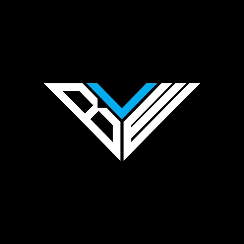 Diseño creativo del logotipo de la letra bvw con gráfico vectorial, logotipo simple y moderno de bvw en forma de triángulo. vector