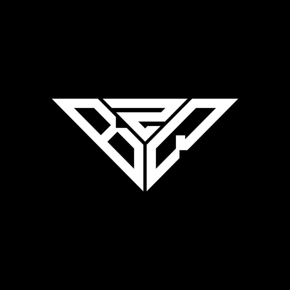 Diseño creativo del logotipo de letra bzq con gráfico vectorial, logotipo bzq simple y moderno en forma de triángulo. vector