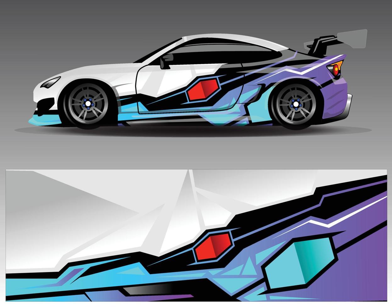 Car wrap design vector. Graphic abstract stripe racing background kit designs for wrap vehicle  race car  rally  adventure and livery vector