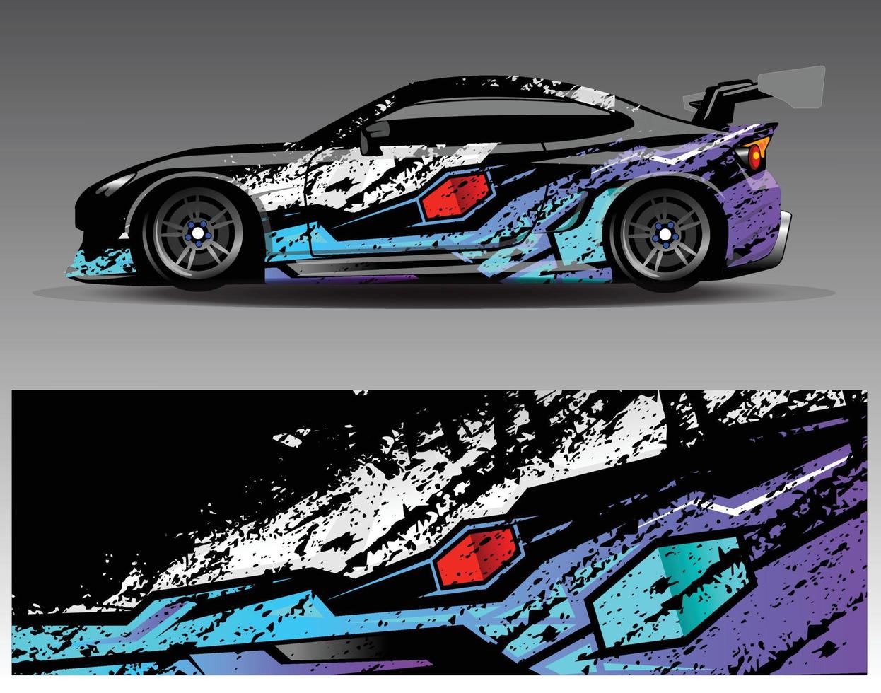 Car wrap design vector. Graphic abstract stripe racing background kit designs for wrap vehicle  race car  rally  adventure and livery vector