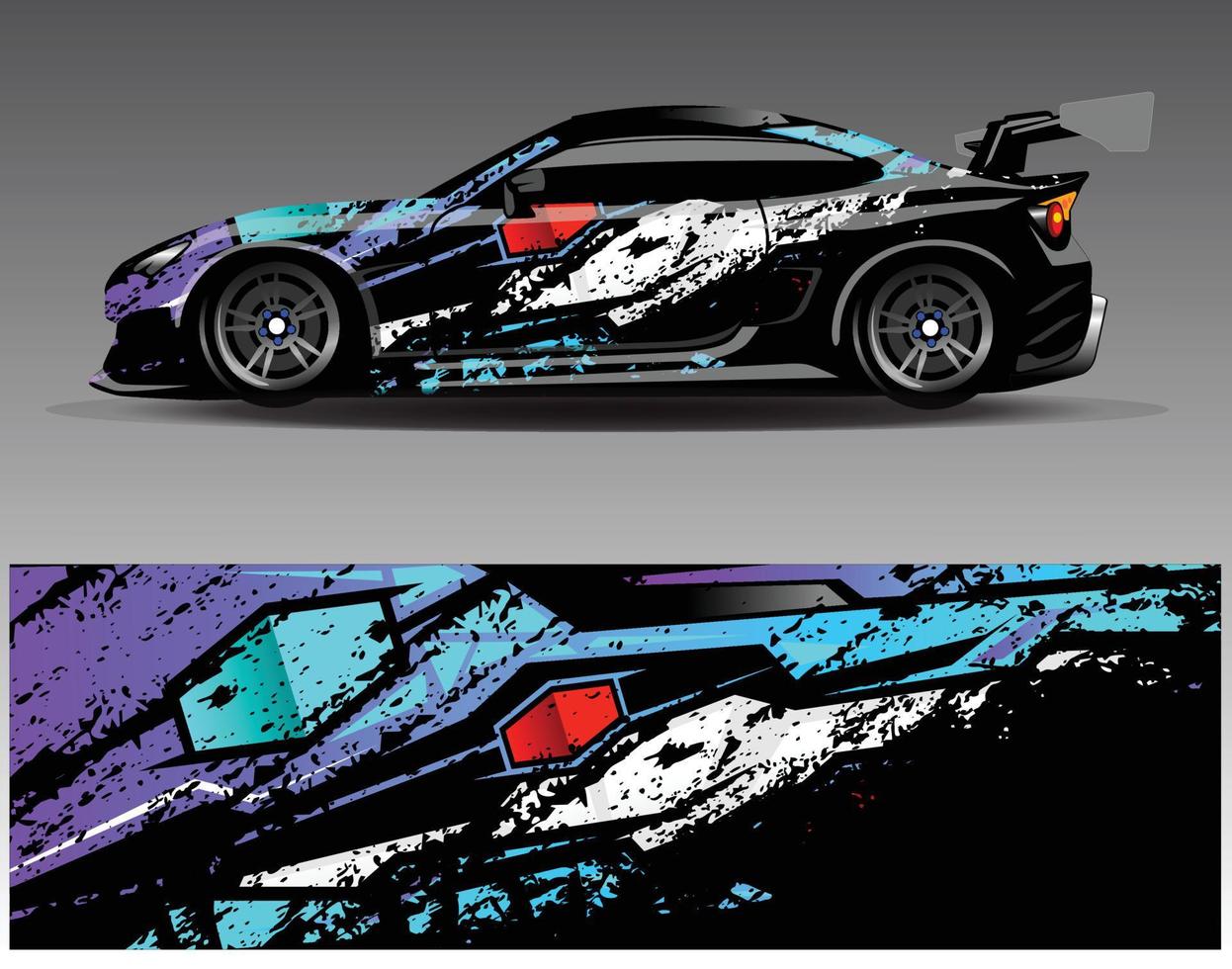 Car wrap design vector. Graphic abstract stripe racing background kit designs for wrap vehicle  race car  rally  adventure and livery vector