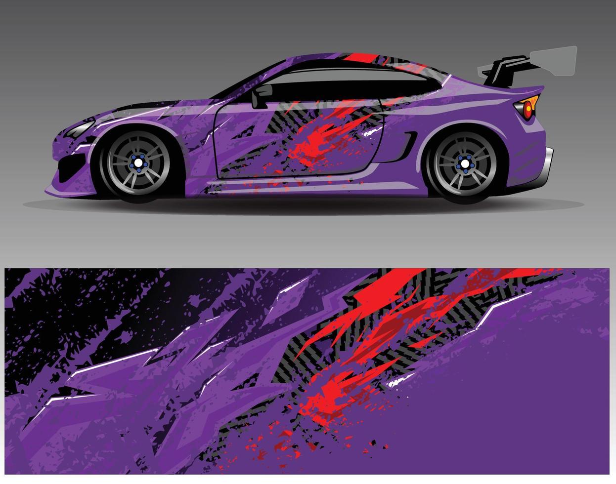 vector de diseño de envoltura de coche. Diseños de kits de fondo de carreras de franjas abstractas gráficas para envolver vehículos carrera de autos rally aventura y librea