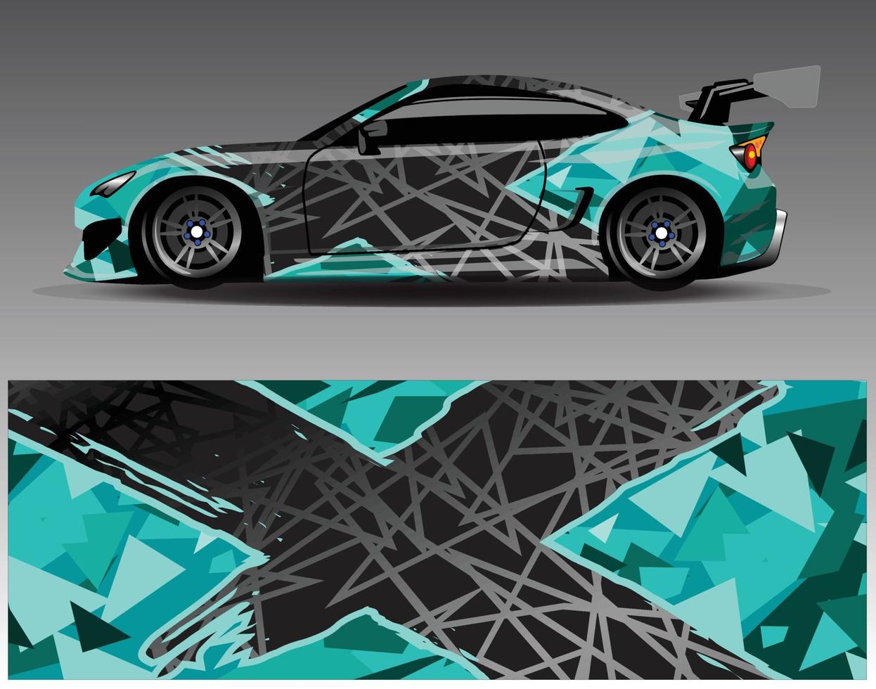 Car wrap design vector. Graphic abstract stripe racing background kit designs for wrap vehicle  race car  rally  adventure and livery vector