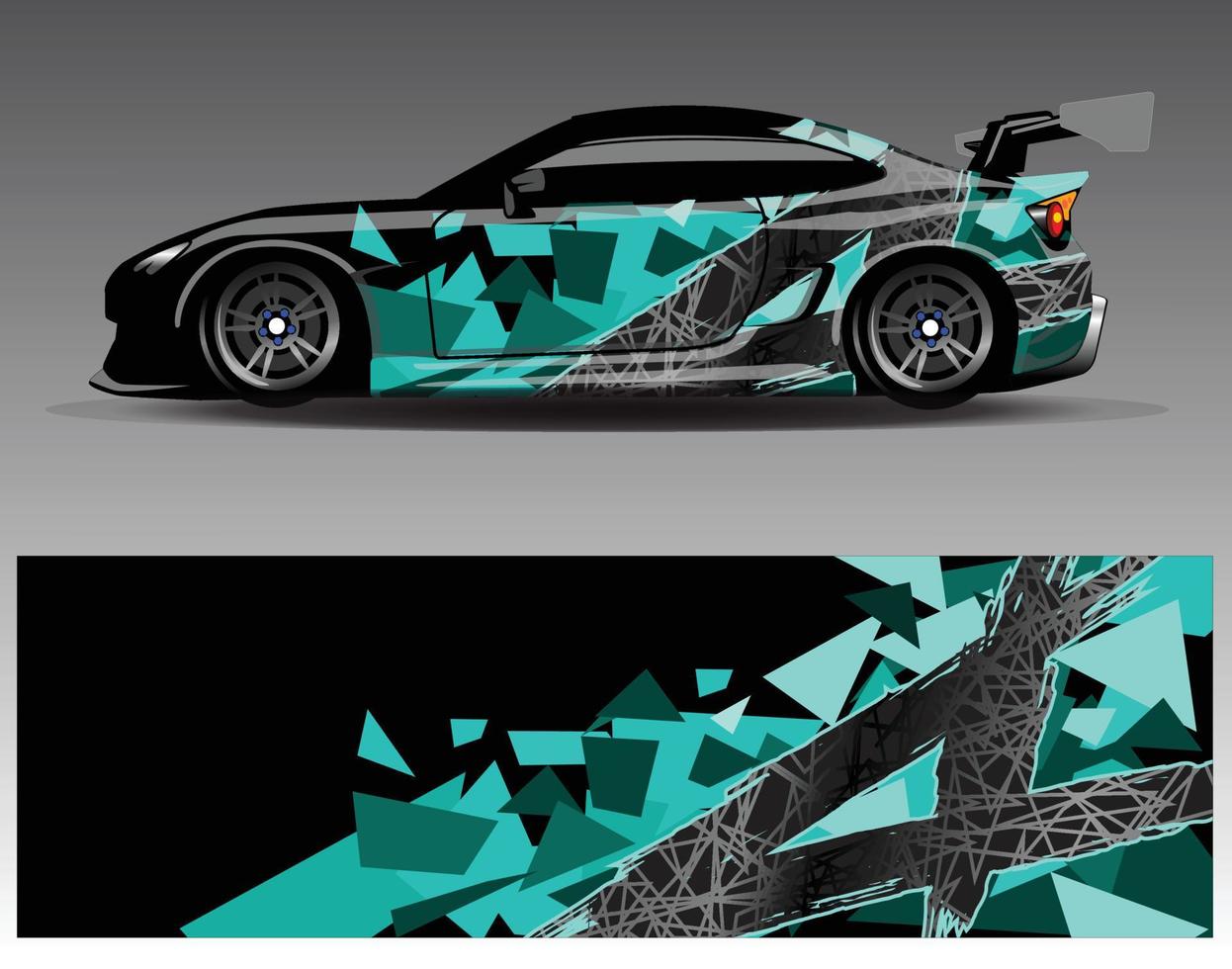 vector de diseño de envoltura de coche. Diseños de kits de fondo de carreras de franjas abstractas gráficas para envolver vehículos carrera de autos rally aventura y librea