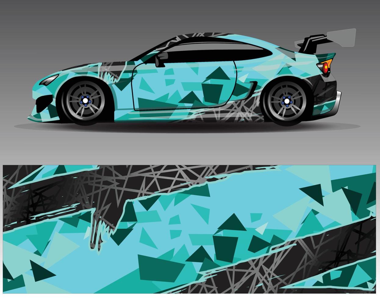 Car wrap design vector. Graphic abstract stripe racing background kit designs for wrap vehicle  race car  rally  adventure and livery vector