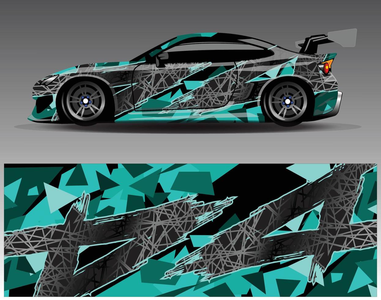 Car wrap design vector. Graphic abstract stripe racing background kit designs for wrap vehicle  race car  rally  adventure and livery vector