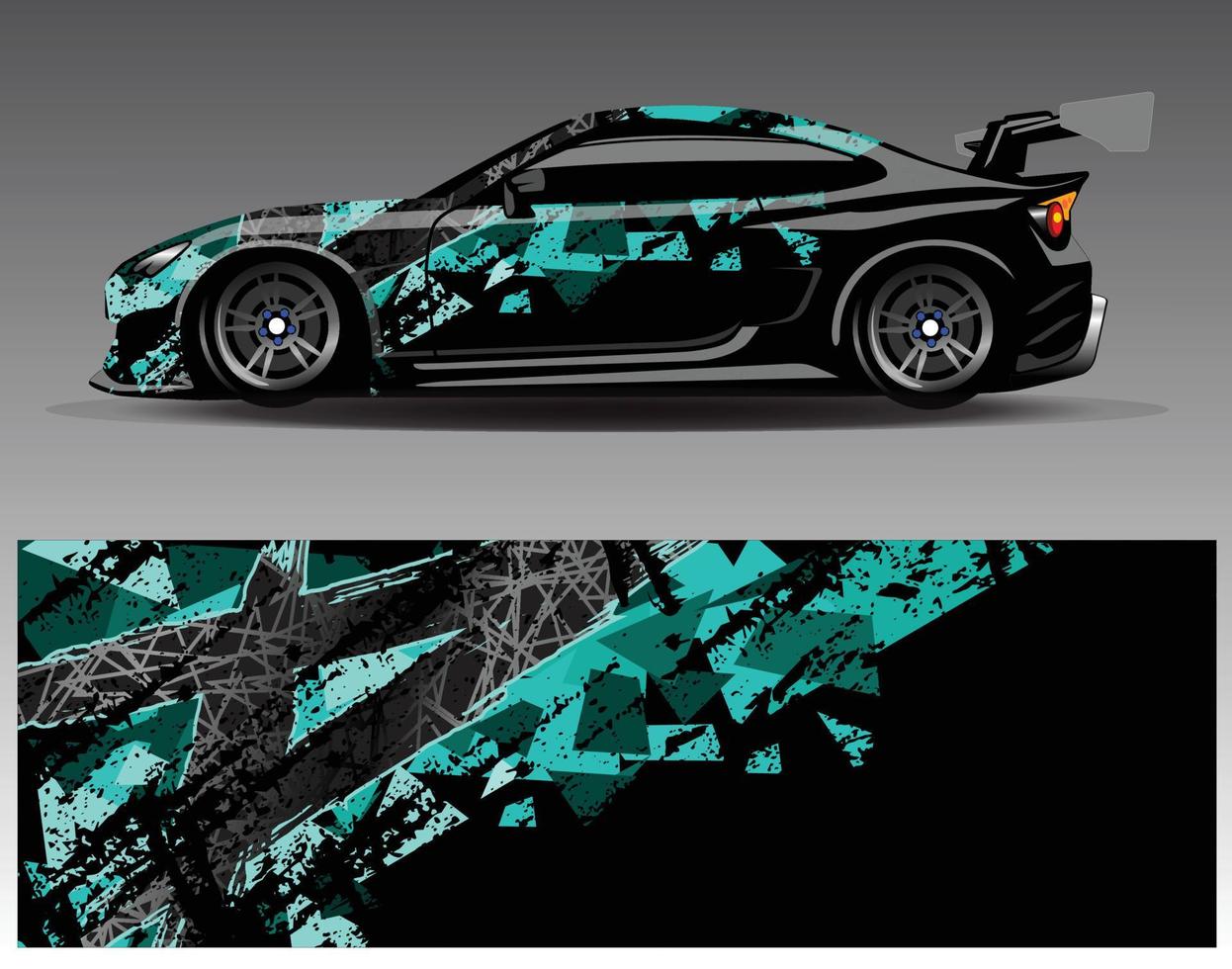 Car wrap design vector. Graphic abstract stripe racing background kit designs for wrap vehicle  race car  rally  adventure and livery vector