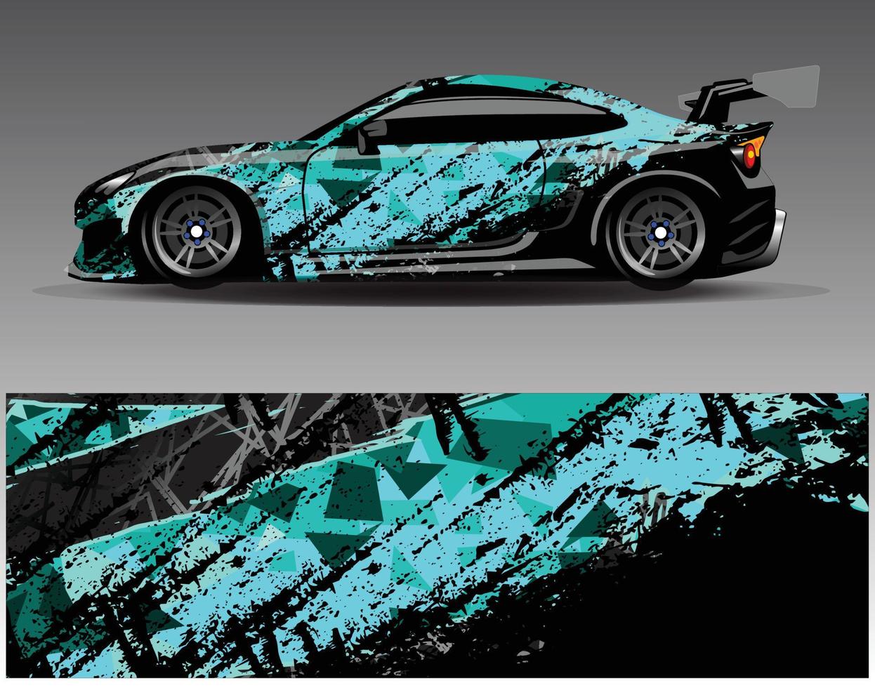 Car wrap design vector. Graphic abstract stripe racing background kit designs for wrap vehicle  race car  rally  adventure and livery vector