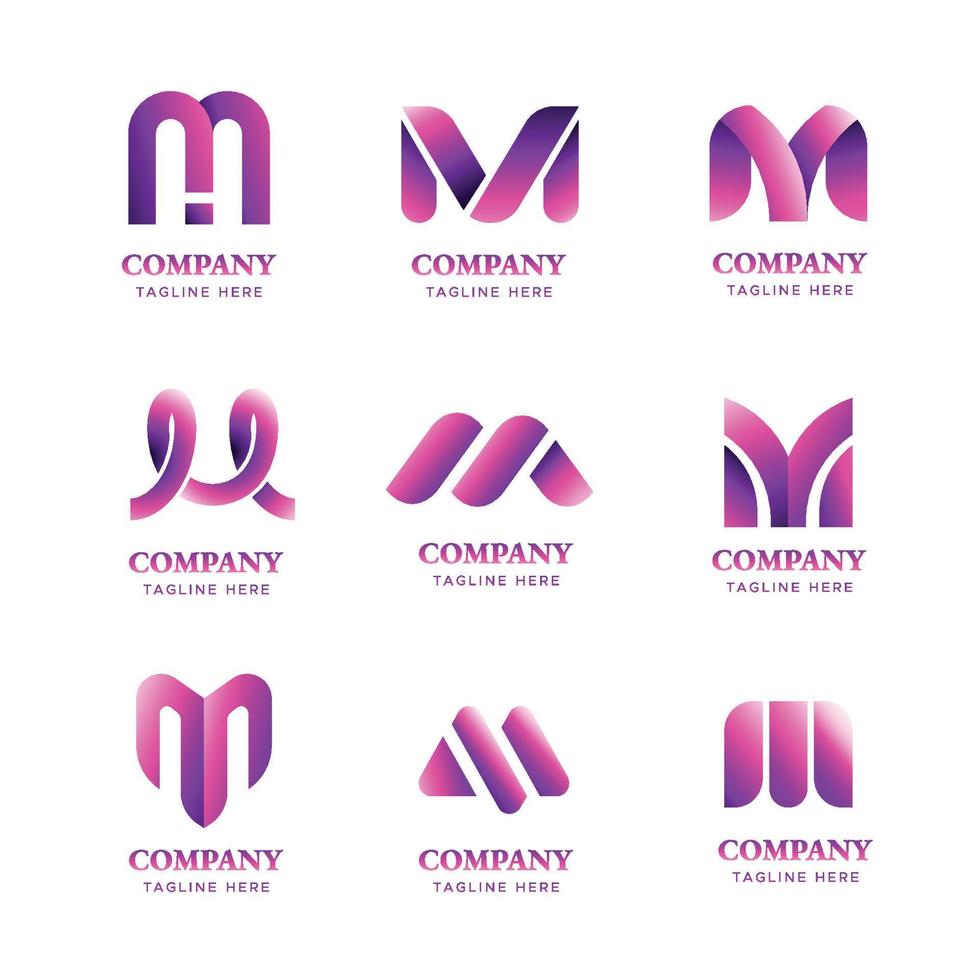 Alphabet Letter M Logo Collection vector