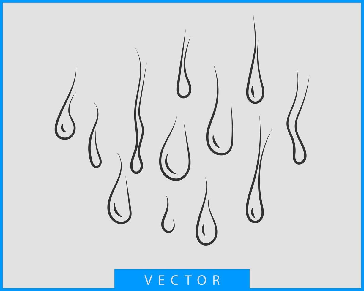 Set drops water icon vector isolated design element