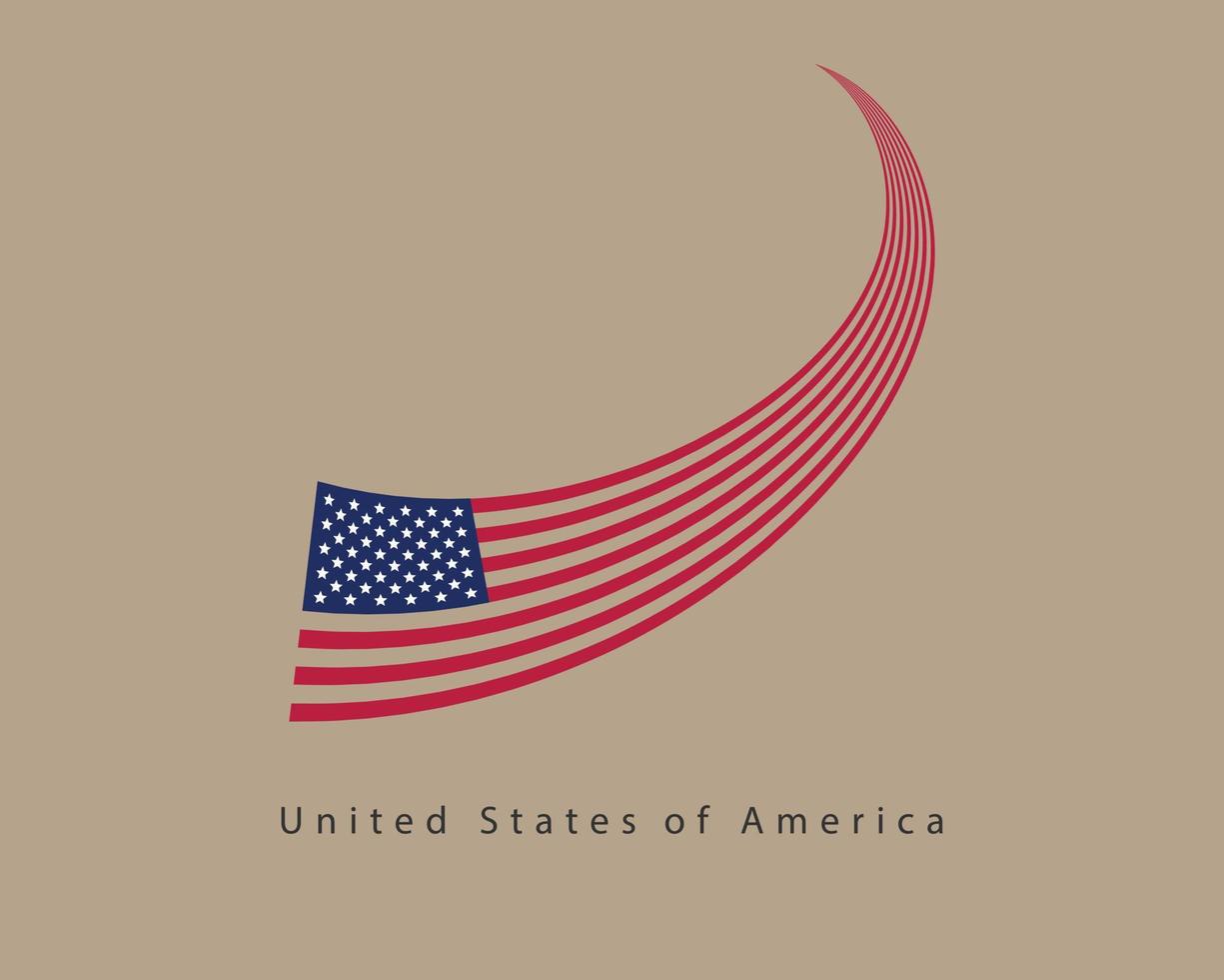 USA flag vector. Modern style United States of America symbol. American banner design element vector