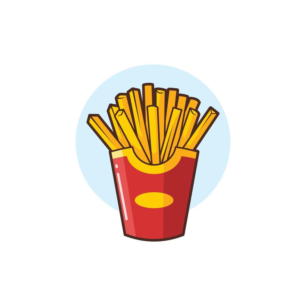 ilustración de papas fritas ilustración de dibujos animados vectoriales - ilustración de comida rápida aislada en un fondo blanco vector