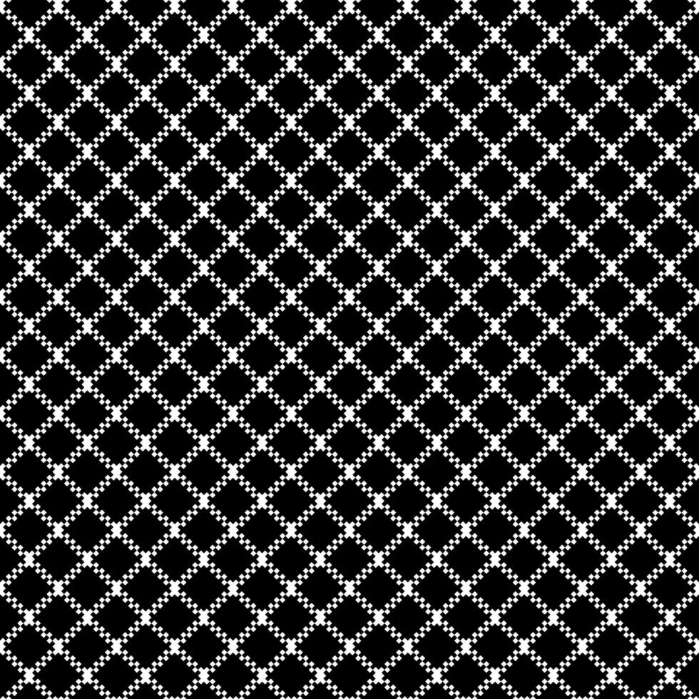 Mesh pixel ornament black seamless pattern vector
