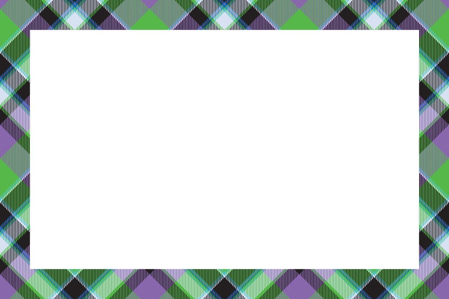 Vintage frame vector. Scottish border pattern retro style. Tartan plaid ornament. vector