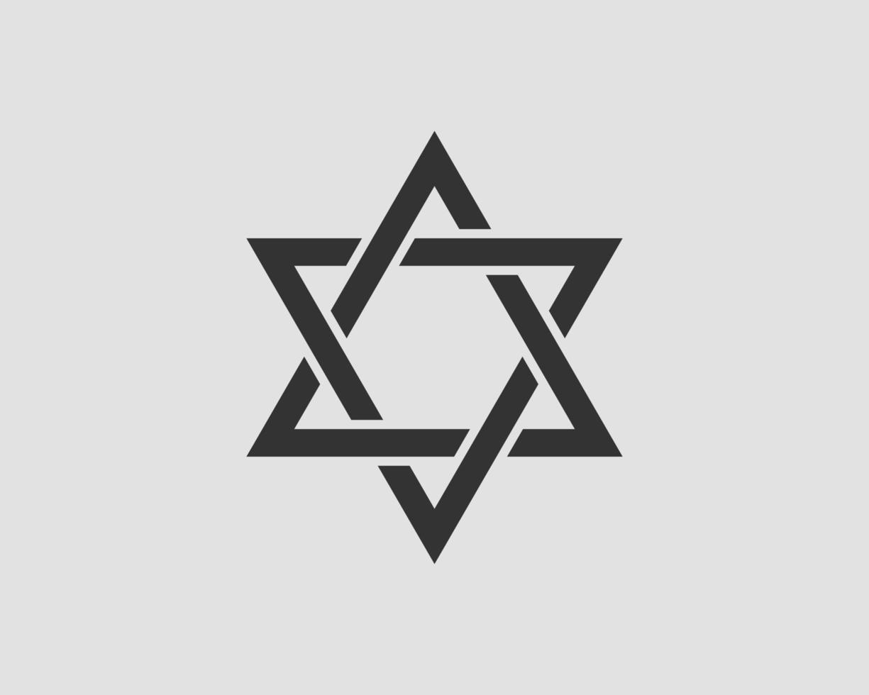 Jewish Star of David icon. Vector six pointed stars symbol.