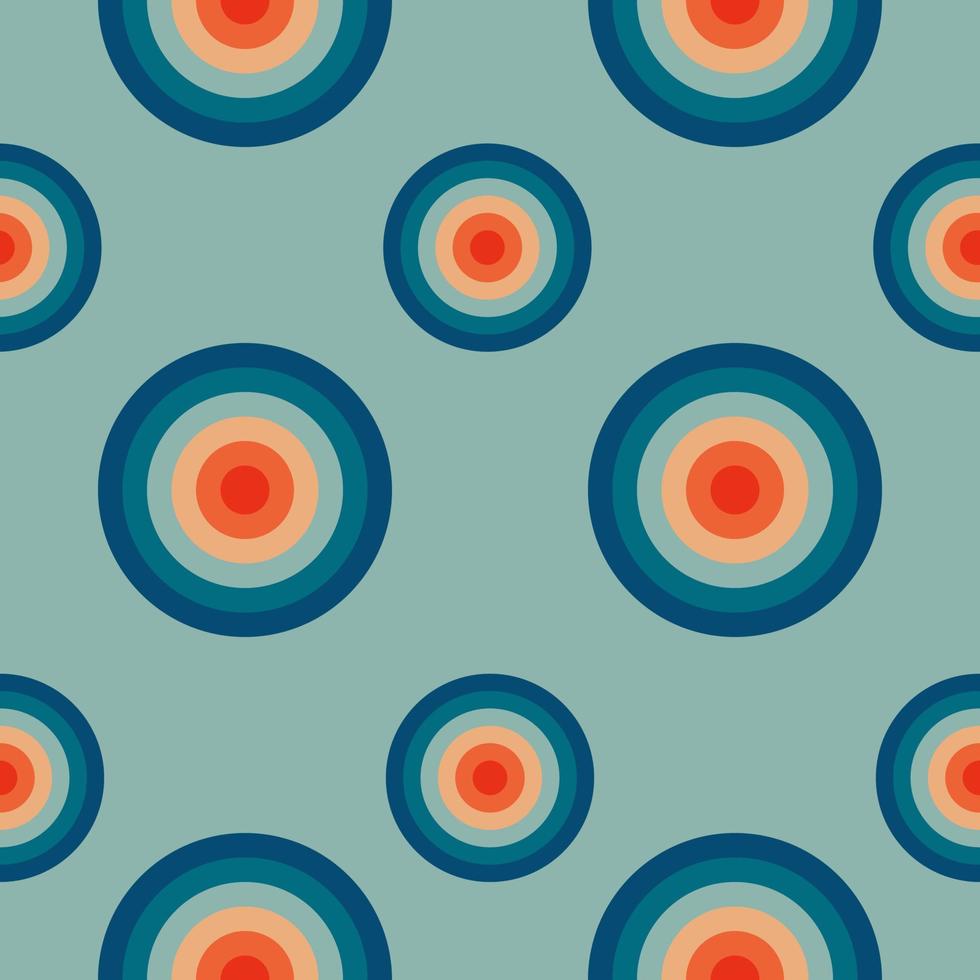 Vintage pattern with circles in the style of the 70s and 60s. vector