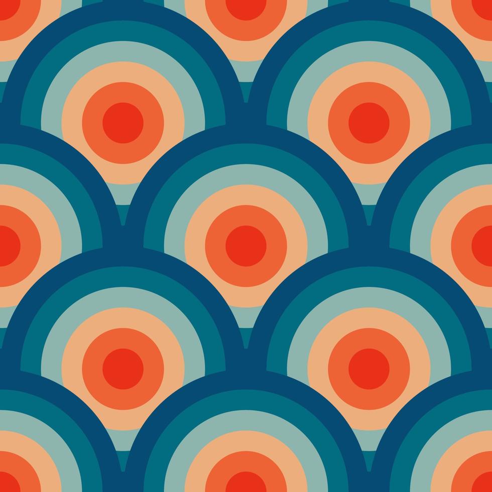Vintage pattern with circles in the style of the 70s and 60s. vector