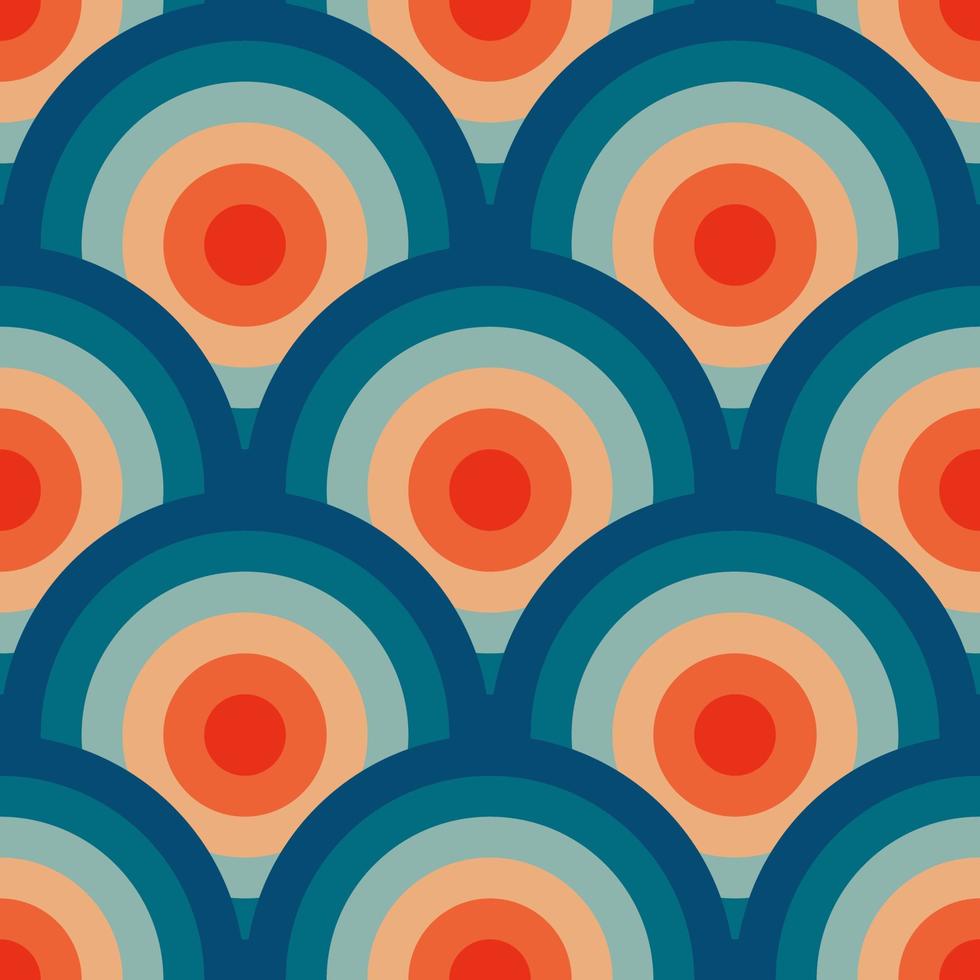 Vintage pattern with circles in the style of the 70s and 60s. vector