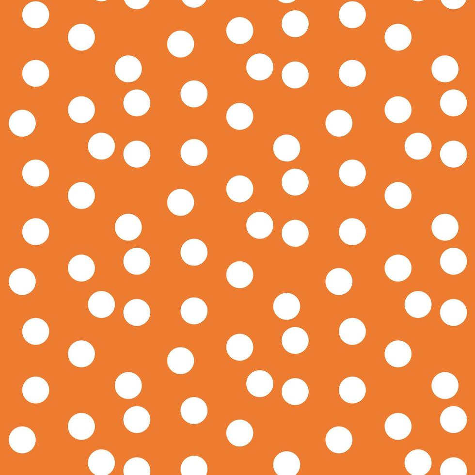 Orange background scattered dots polka seamless pattern vector