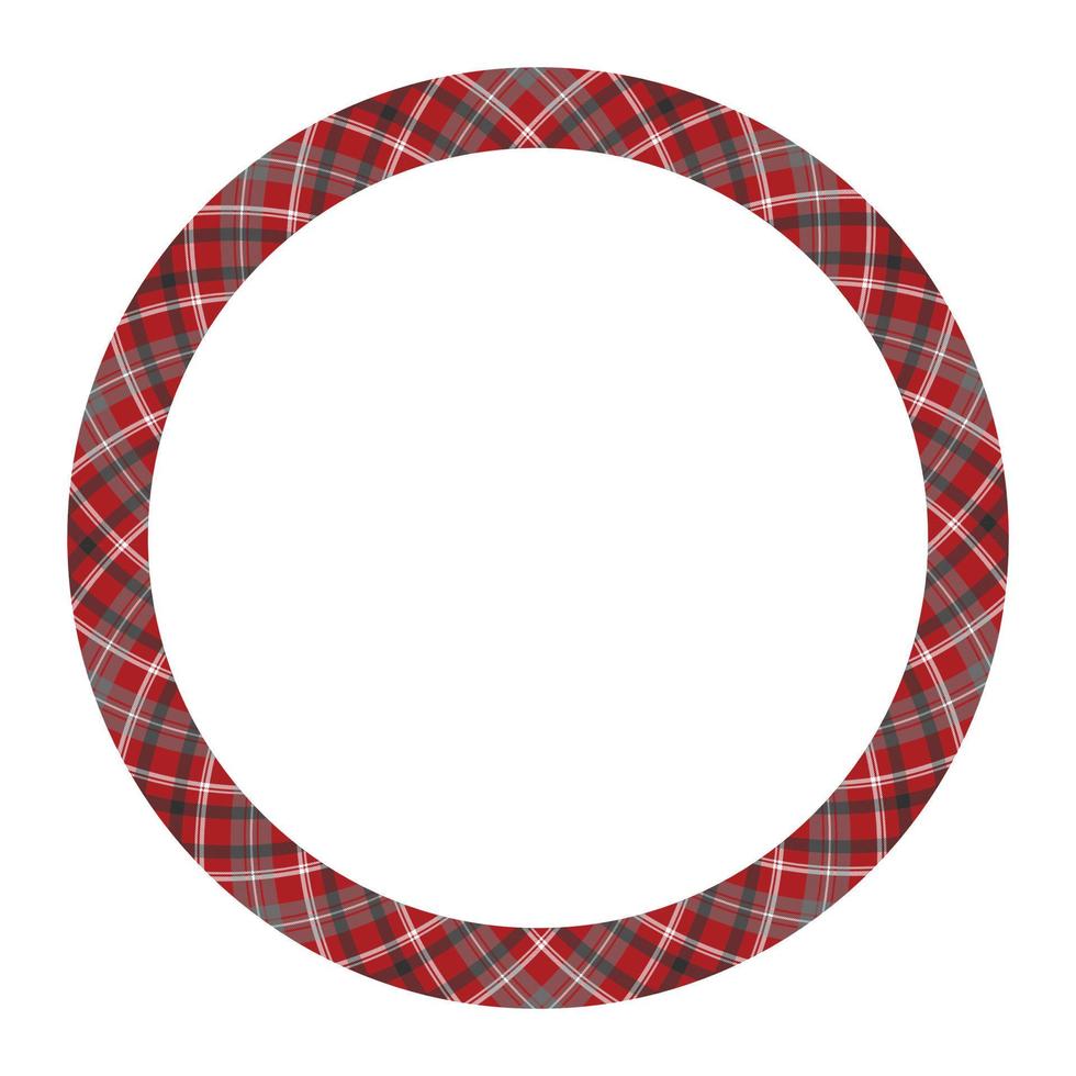 Circle borders and frames vector. Round border pattern geometric vintage frame design. Scottish tartan plaid fabric texture. Template for gift card, collage, scrapbook or photo album and portrait. vector