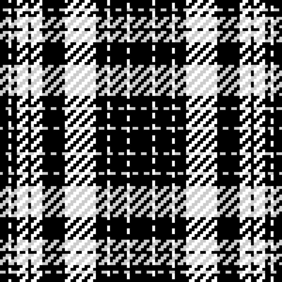 Plaid check pattern in black and white. Seamless texture fabric background. vector