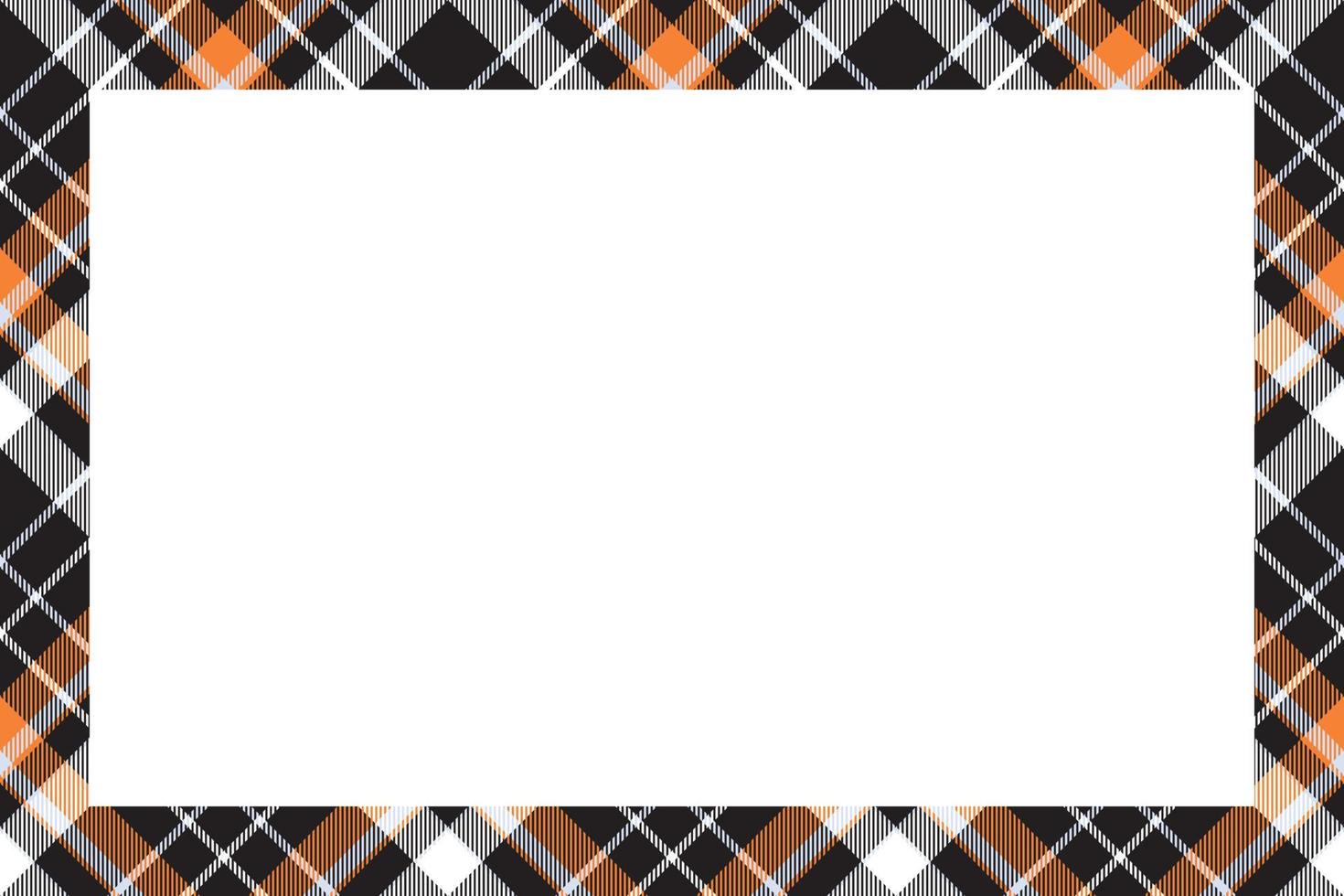 Vintage frame vector. Scottish border pattern retro style. Tartan plaid ornament. vector