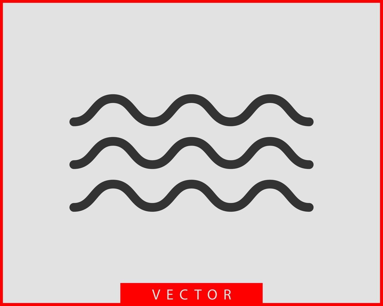 diseño de vectores de ondas. icono de onda de agua. líneas onduladas aisladas.