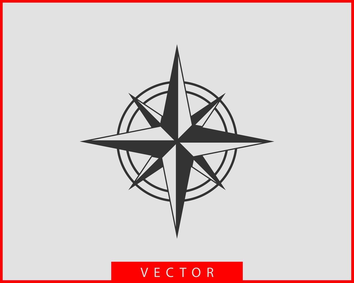 Compass icon vector. Wind rose star navigation. vector