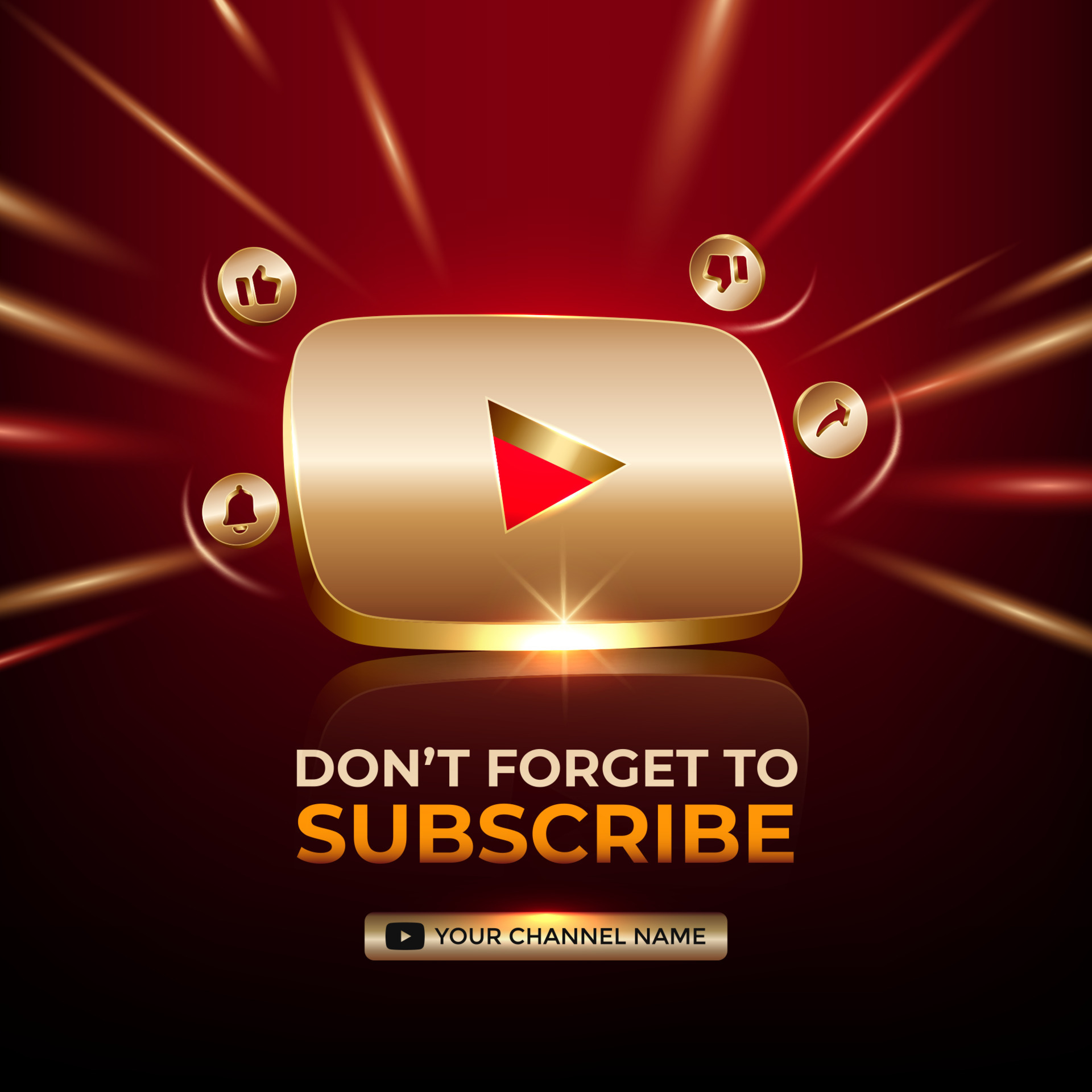 youtube logo vector 3d