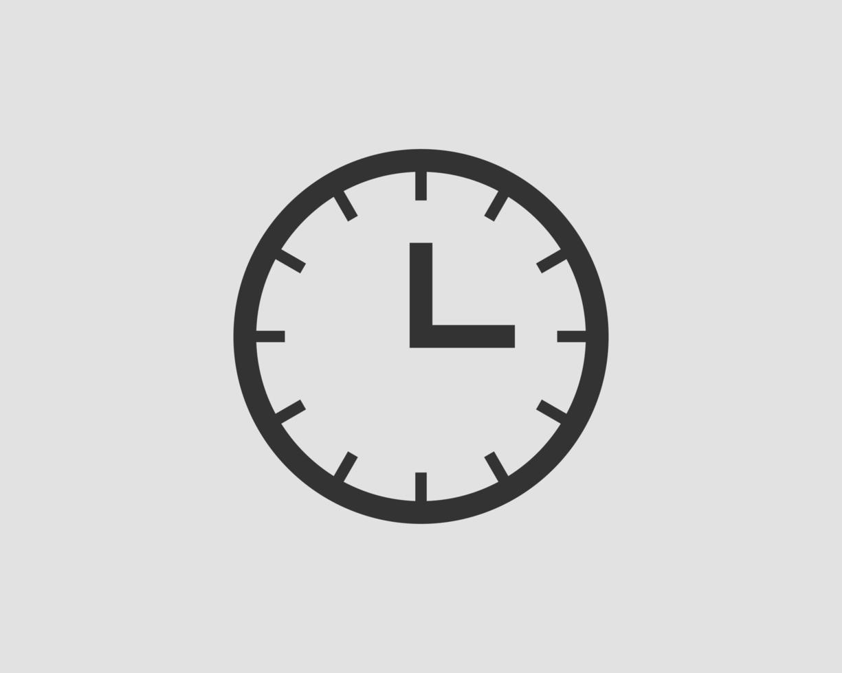 Clock icon vector. Flat design element watch isolated on white background. vector